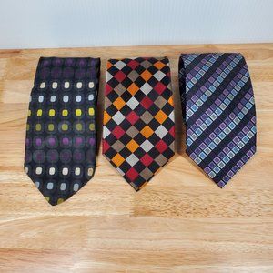 Lot of 3 Neckties Chereskin (Polyester) Landisun & Kilburne and Finch (Silk)